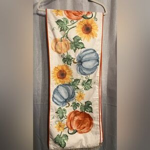 Nicole Miller pumpkins and sunflowers table runner.